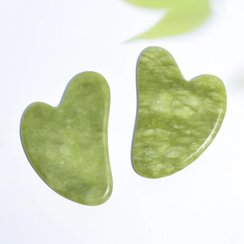 Wholesale natural green jade gua sha set custom logo gua sha stein improve blood circulation anti aging