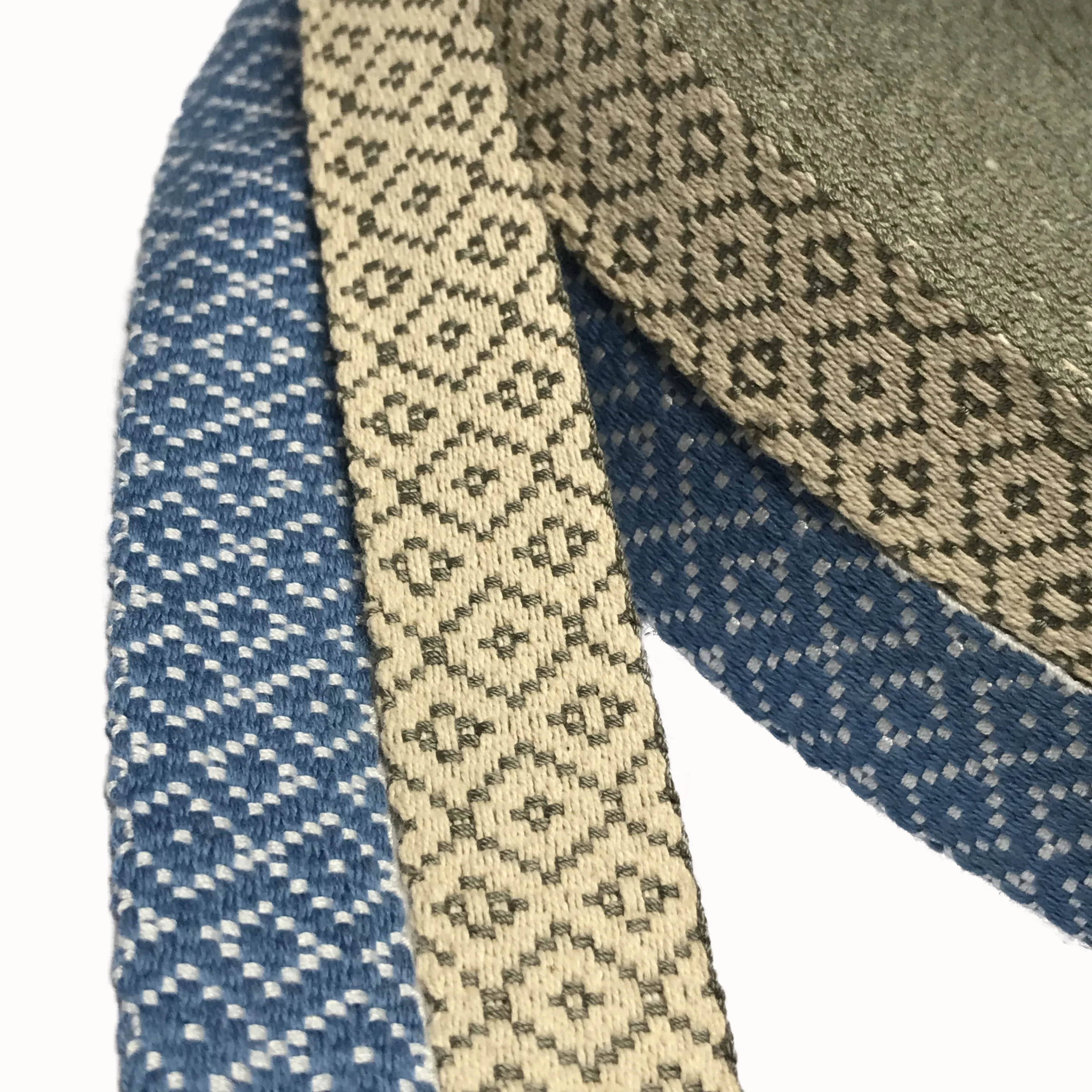 No MOQ 25mm Jacquard Webbing Cotton Polyester Tape Belt