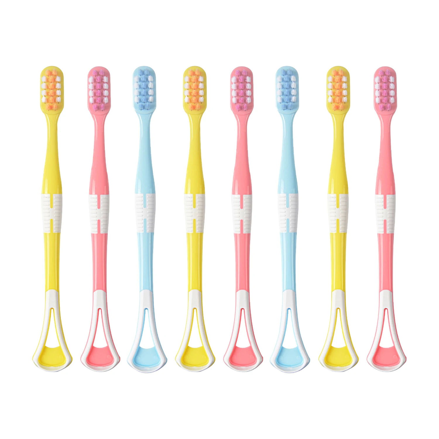 BANNER Soft Bristle Tooth Brush Multi-Function Toothbrush With Tongue Scraper Cleaner Coating Brush With Travel Case