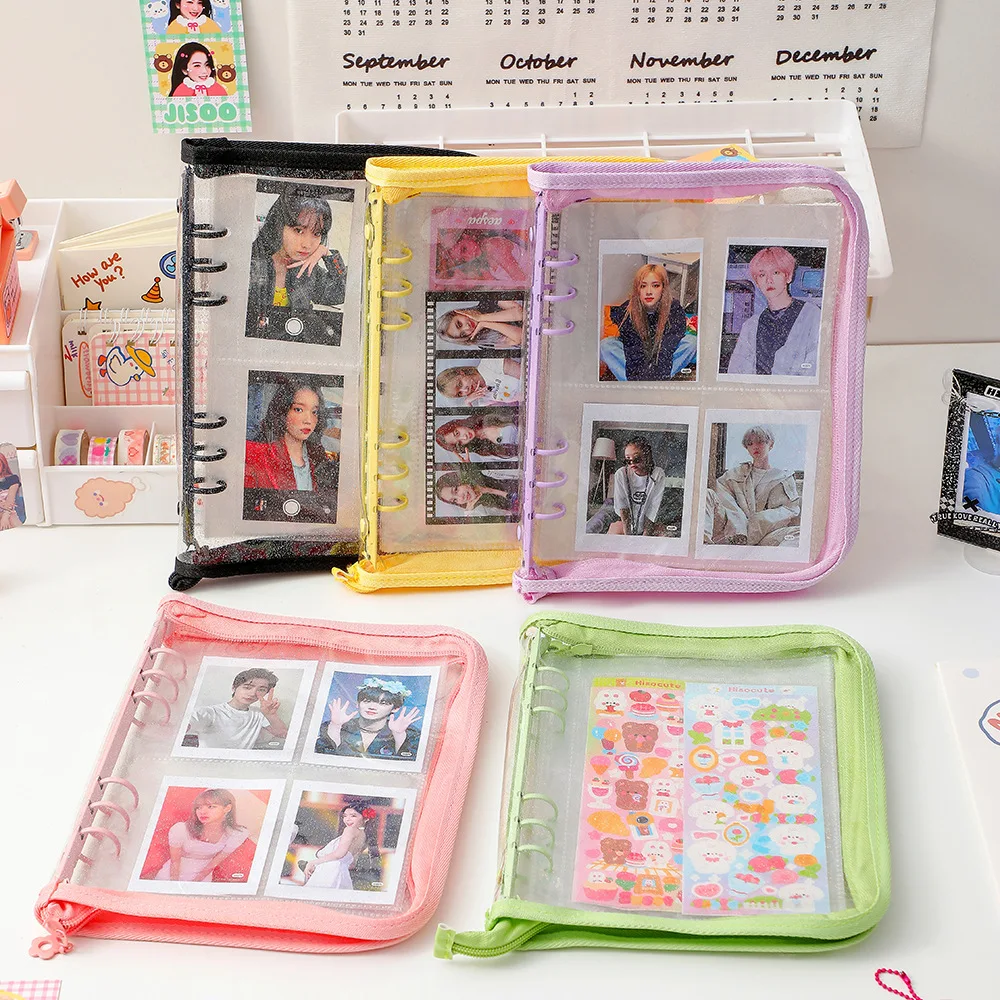 Zipper binder A5 transparent photo album vintage photo album Kpop Idol photos ticket holder collect album
