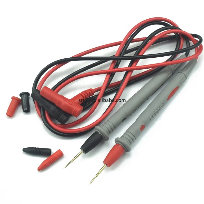 1 pair Digital Multimeter probe Soft-silicone-wire Needle-tip Universal test leads with Alligator clip For LED tester Multimetro