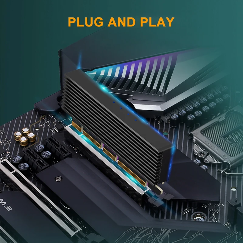 Hot Selling M.2 NVMe SSD M2 Adapter to PCIE 3x16 Converter Card with M Key Interface for 2230 2242 2260 2280 SSD