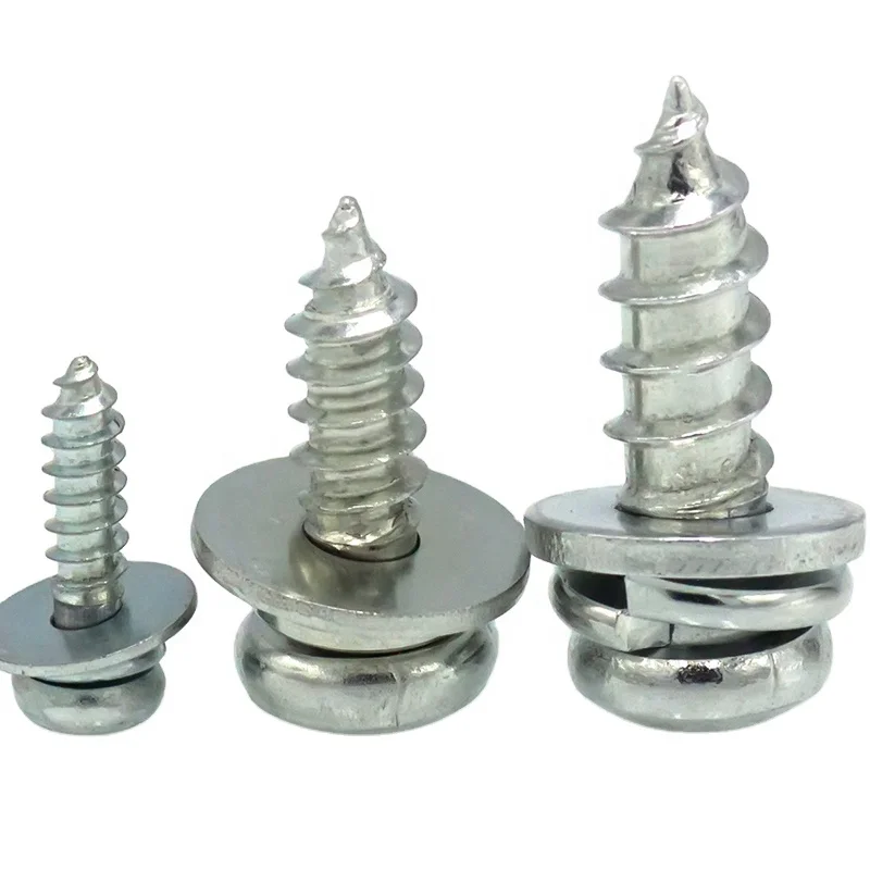 Винт с поперечной встраиваемой головкой и пружинной плоской шайбой GB 9074