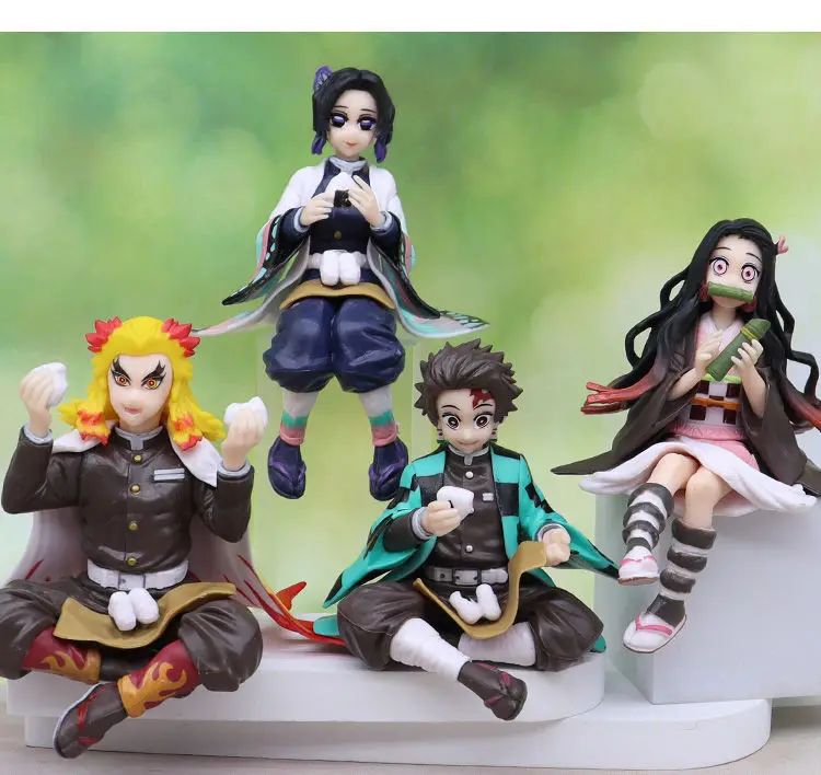Dolls 5 Style/Set Q Version Demon Slayer Sitting Ghost Tanjiro Nidouzi Inosuke Zenizu Figure Action Movie Model Toys