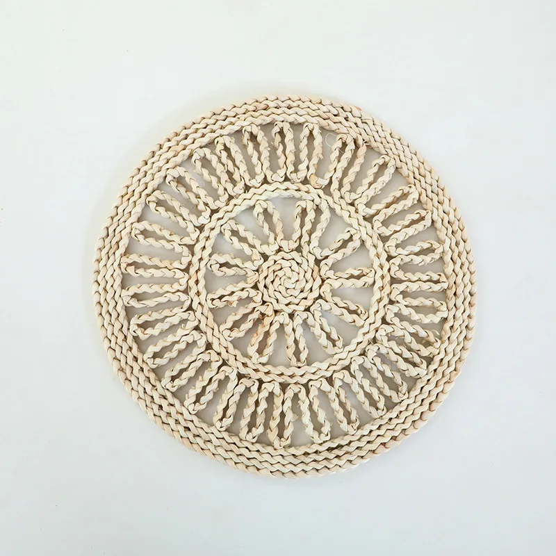 handmade straw wicker seagrass plate wall hangings decoration for home living room multi-purpose Round Woven Placemats Dining