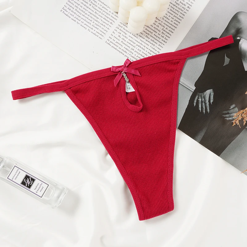 Summer front hollow sexy low waist panties for girls breathable and comfortable thin thongs wholesale