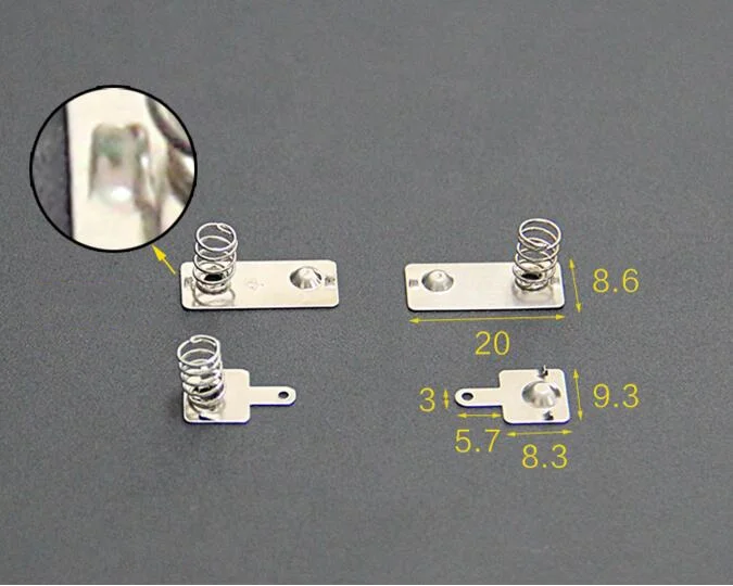 Positive and negative brass metal spring contact for AAA Battery Cassette 4pcs/set