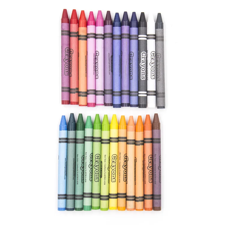 24 Multi Color Wax Premium Small Crayon for School Children In color box (62564731305)
