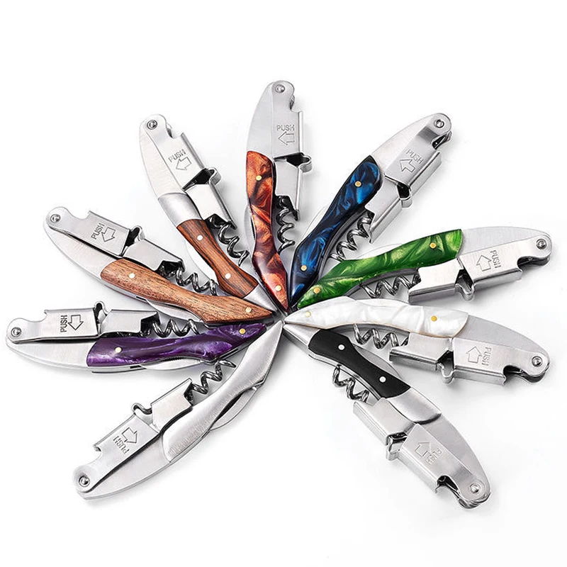 Твердая деревянная ручка вина штопор открывалка для бутылок и фольгированный резак изготовленный на заказ принтованное лого оптовая продажа