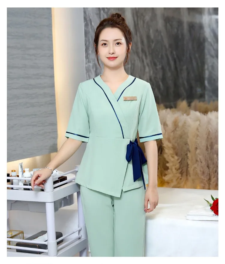 Esthetic Uniform Women Beauty Salon Clothing Autumn Sauna Foot Bath Uniforms Hotel Waiter Work Clothes SPA Uniform