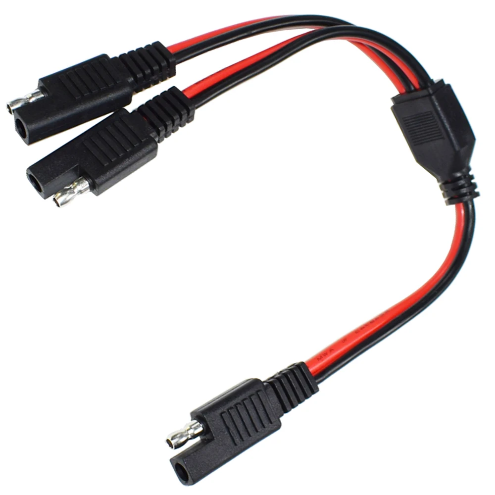 1 to 2 SAE Power Extension Cable SPLITTER Connector 2 Pin Quick Connect Disconnect Plug SAE Power Extension Cable 300mm