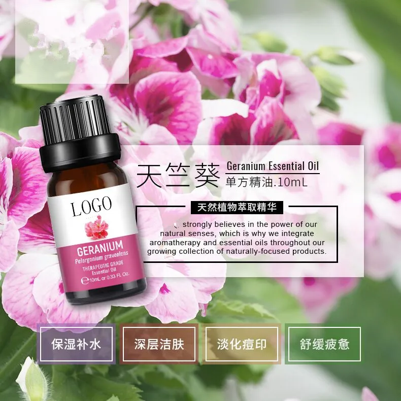 
Top Quality Geranium Single Recipe Essential Oil Geranium Aromatherapy Oil-soluble Essential Oil 