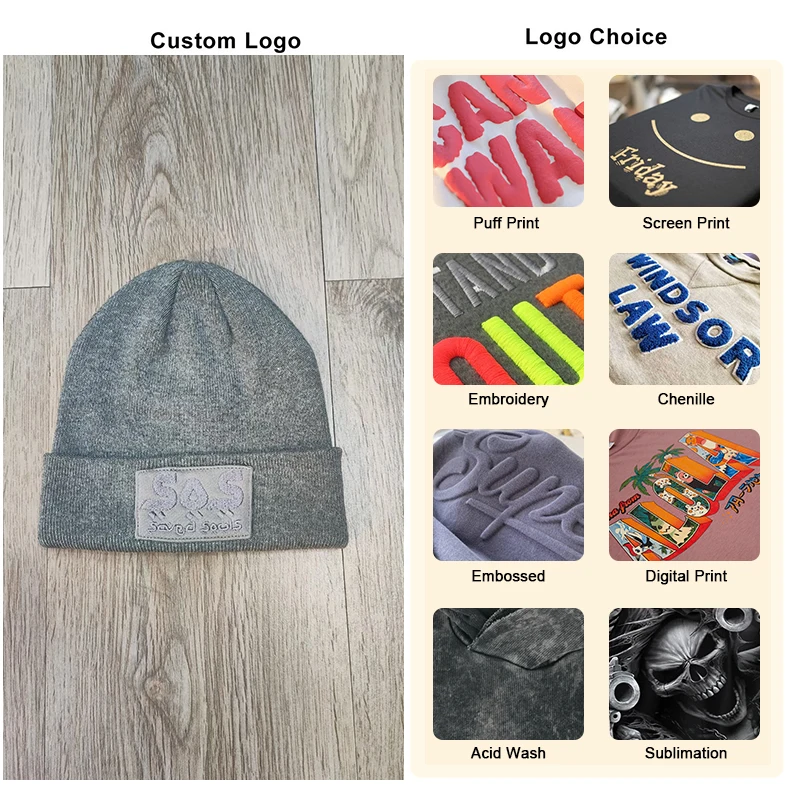 QZFSO Manufacturer Winter 400 gsm Custom Logo Jacquard Crochet Caps Satin Lined Knitted Mohair Y2K Beanies Hat