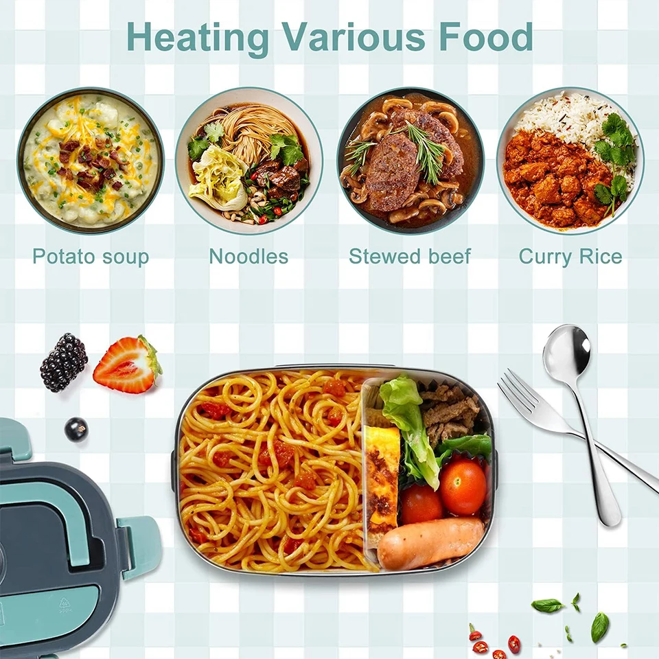 110V/220V Portable 1.5 l Removable Container Electric Heated Lunch Box For Car Truck Food Warmer