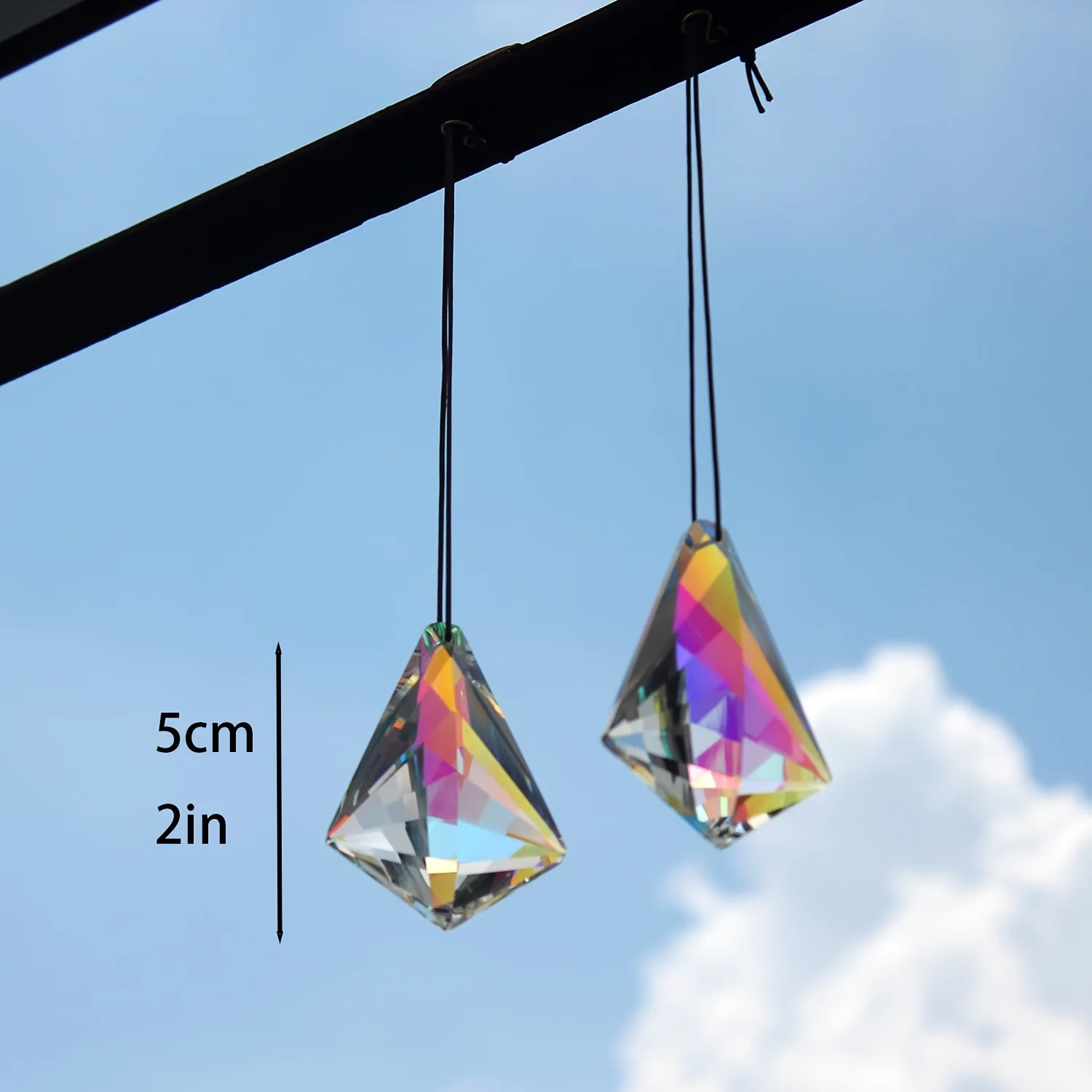 MH-DS0319 K9 AB color Crystal Pendant Prism Crystal Faceted Prism chandelier crystal parts