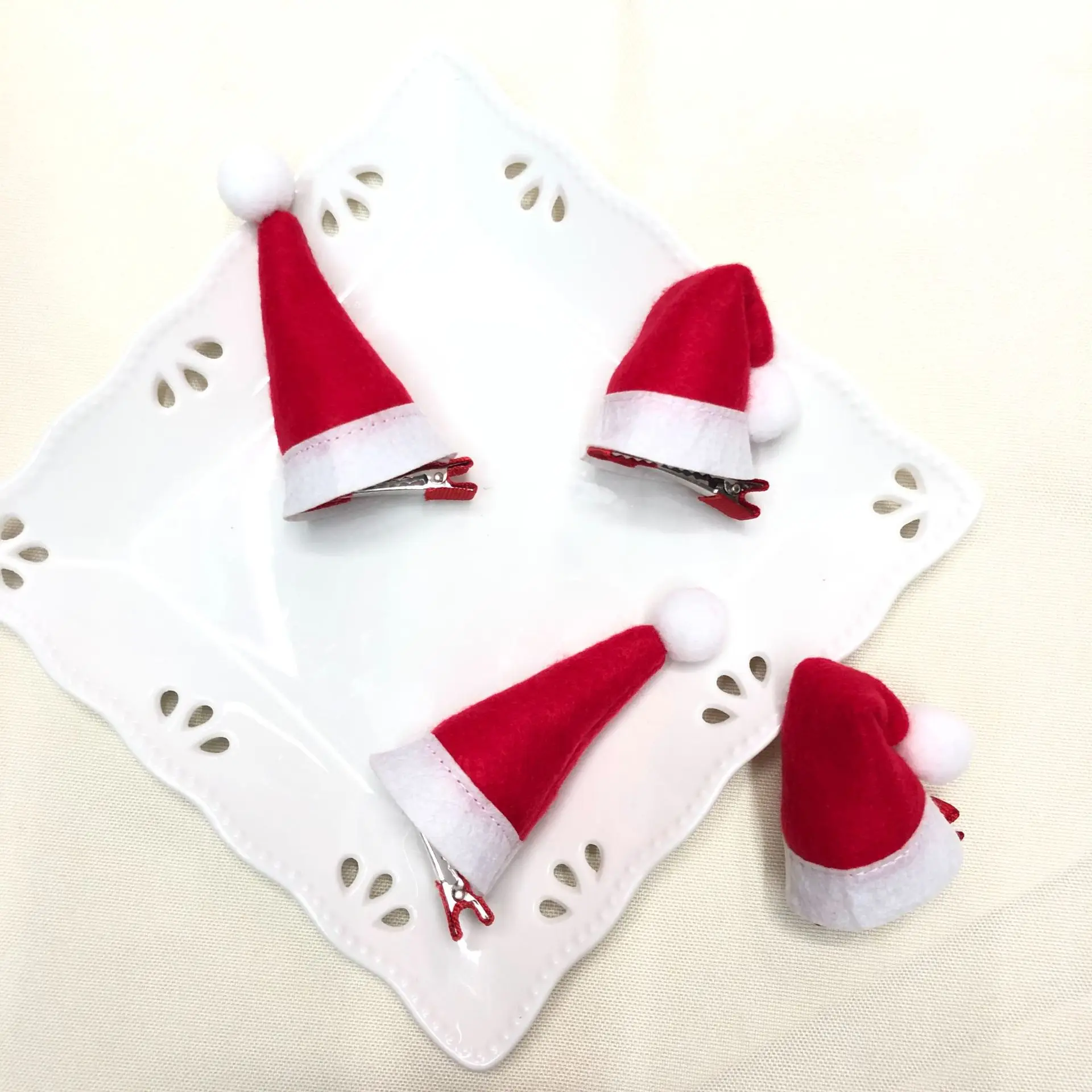 Mini Santa Hat Hair Hairclip Christmas Santa Hairpin Reindeer Hair Clips