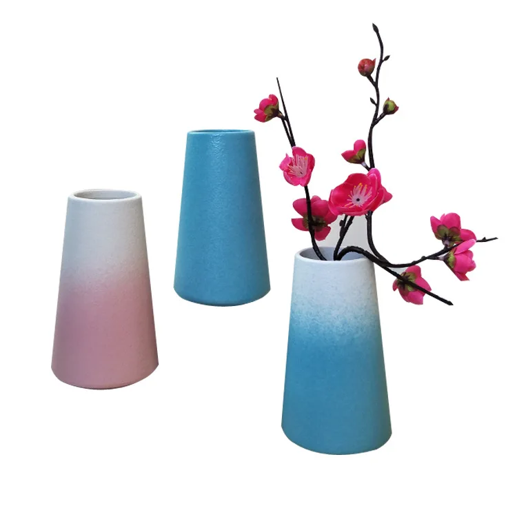 Frosted ceramic vase with wide mouth furnishes Chinese style simple European style restoring ancient ways large aperture matte