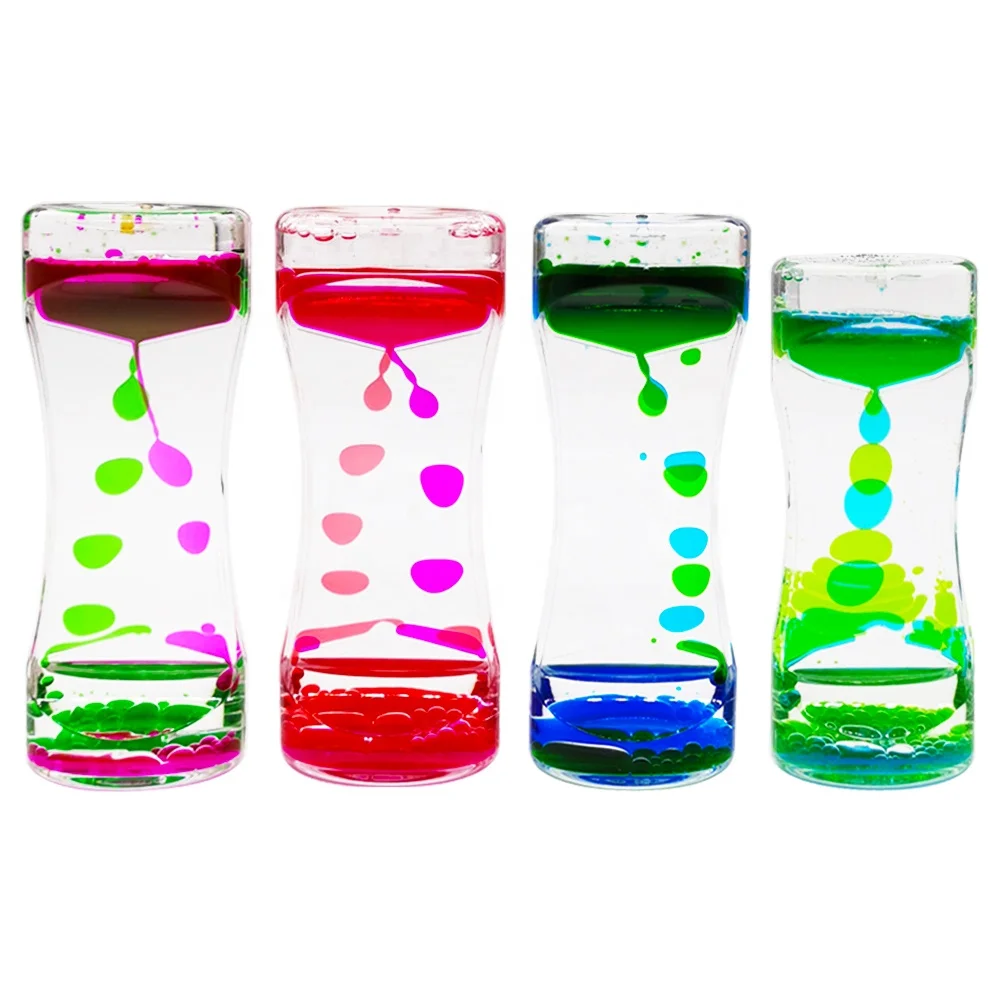 Wholesale Two-color Liquid Oil Leaking Hourglass Timer Decompression Daze Crafts Creative Gift Ornaments