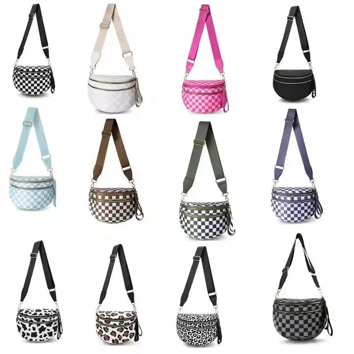 Checkered Fanny Pack Women Waist Bag Men Waist pack Female Banana Bag for women Ladies Fashion Travel Shoulder Purse Belt bag