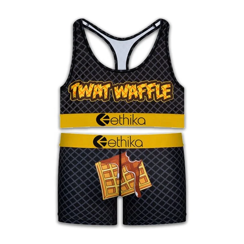 
Ethika X twat waffle 2021 new 2 piece set ethika summer casual boxer biker sports women set 