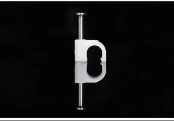 5mm plastic round nail cable holder clip/nail cable clip/cable clip nails steel