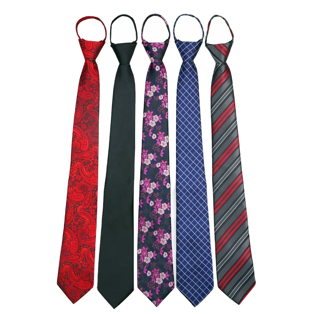 Amazon бренд Dynastyle самый продаваемый простой эластичный ленивый хлопковый галстук из микрофибры с цветочным принтом пейсли на молнии