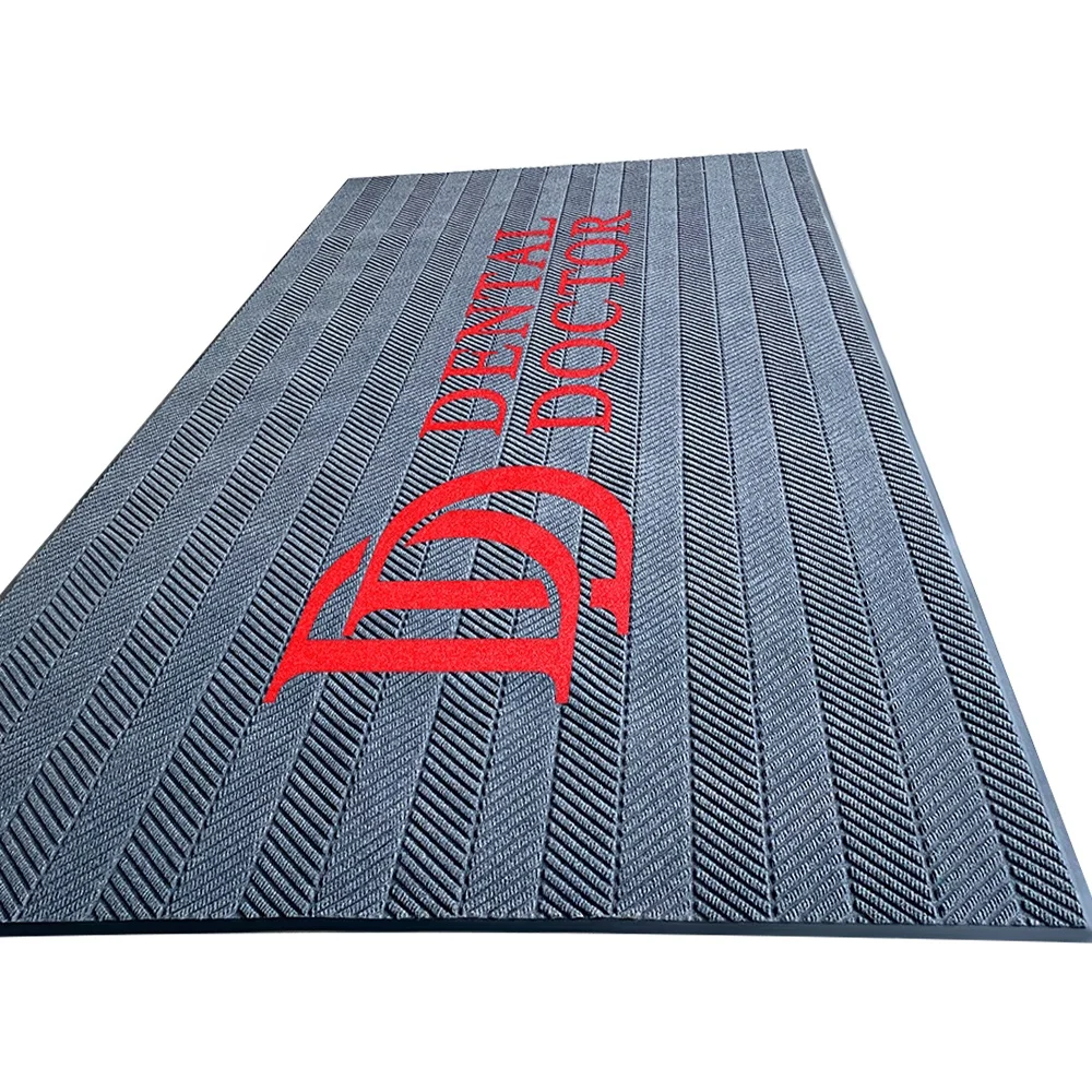 Indoor Outdoor Heavy Duty Dust Control Double Stripe Rib Floor Mat Anti Slip PVC Door Mat For Home And Commercial