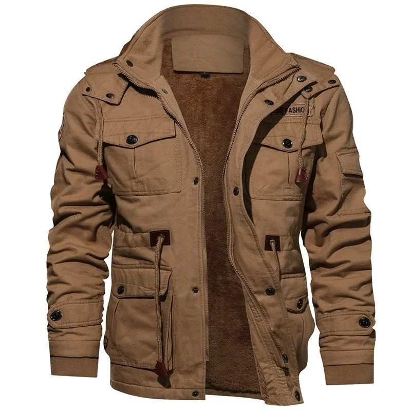 2022 High Quality Custom Design Men Pilot Jacket Winter Fleece Jackets Warm Thicken Outerwear Plus Size Jacket