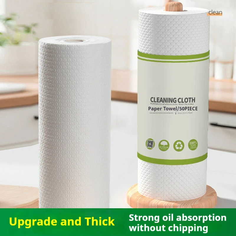 The Lazy Rags Of Kitchen Cleansing Wipe Disposable Cleaning Timber Viscose Kitchen Cloth Roll Paper Towels