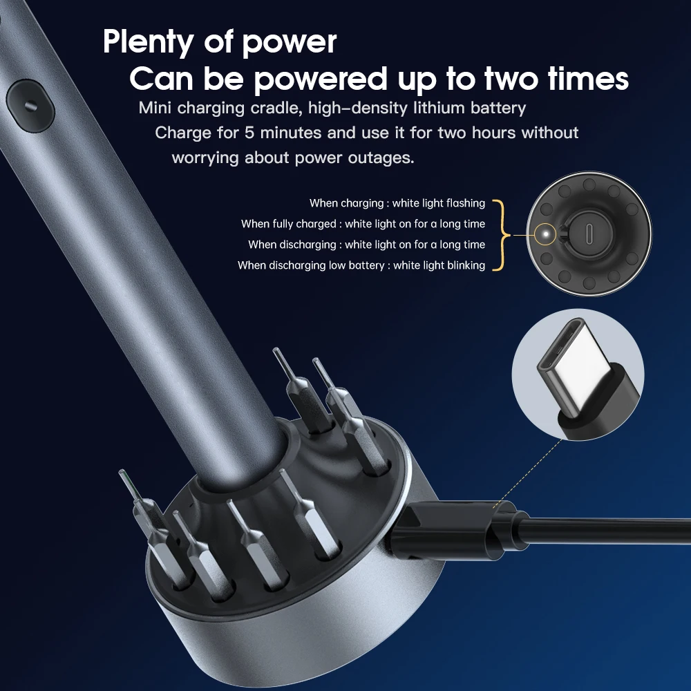 29 in 1 Mini Cordless Precision Screwdriver Set with 24 Magnetic Bits Small Electric Screwdriver For Electronics Laptops Glasses
