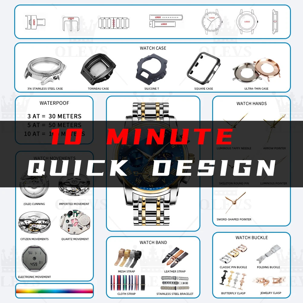 olevs 9991  Luxury Wrist Custom Logo OEM Accept New Design Brand Silicone Strap Chronograph Quartz Men Watch