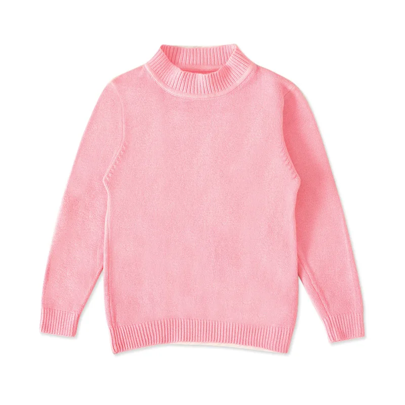 wholesale cheap price custom baby plain sweater turtle neck kid knit cotton bottoming pullover winter warm clothing for children