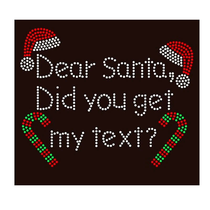 Green Christmas Tree Rhinestone Transfer Iron on