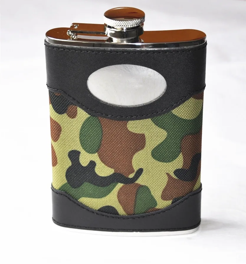 New Style Metal Stainless Steel Portable Pocket Flask Promotional Leather Cover design Hip Flask