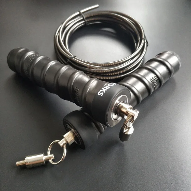 Самоблокирующаяся Нескользящая поглощающая пот веревка из ПВХ для спортзала, фитнеса, бега для прыжков, Утяжеленная Скакалка