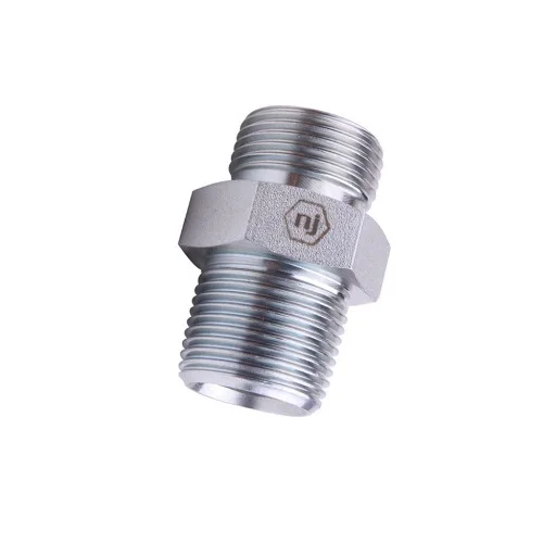 Ningbo Factory Straight Steel BSPT Male Thread Adapter Hydraulic