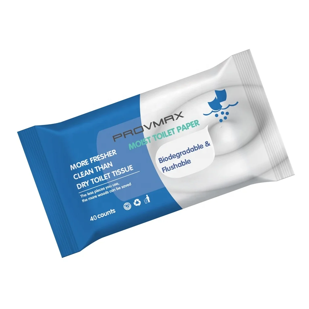 Древесная целлюлоза вискоза 100% смываемая Влажная туалетная бумага от китайского производителя