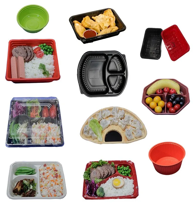 Customized black 1 Compartment Pp Plastic Takeout Box Microwave Safe To Go Fast Food Container Leakproof Takeout Tray With Lid