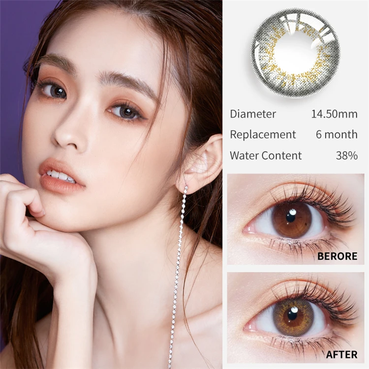 Professional Manufacturer Color Eye Contact Lenses  Comfortable Beauty Tone Contact Lenses