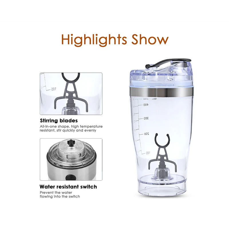 Ready to Ship Automatic Electric Milk Coffee Mixer Cup Bottle Easy Carrying Electric Protein Shaker