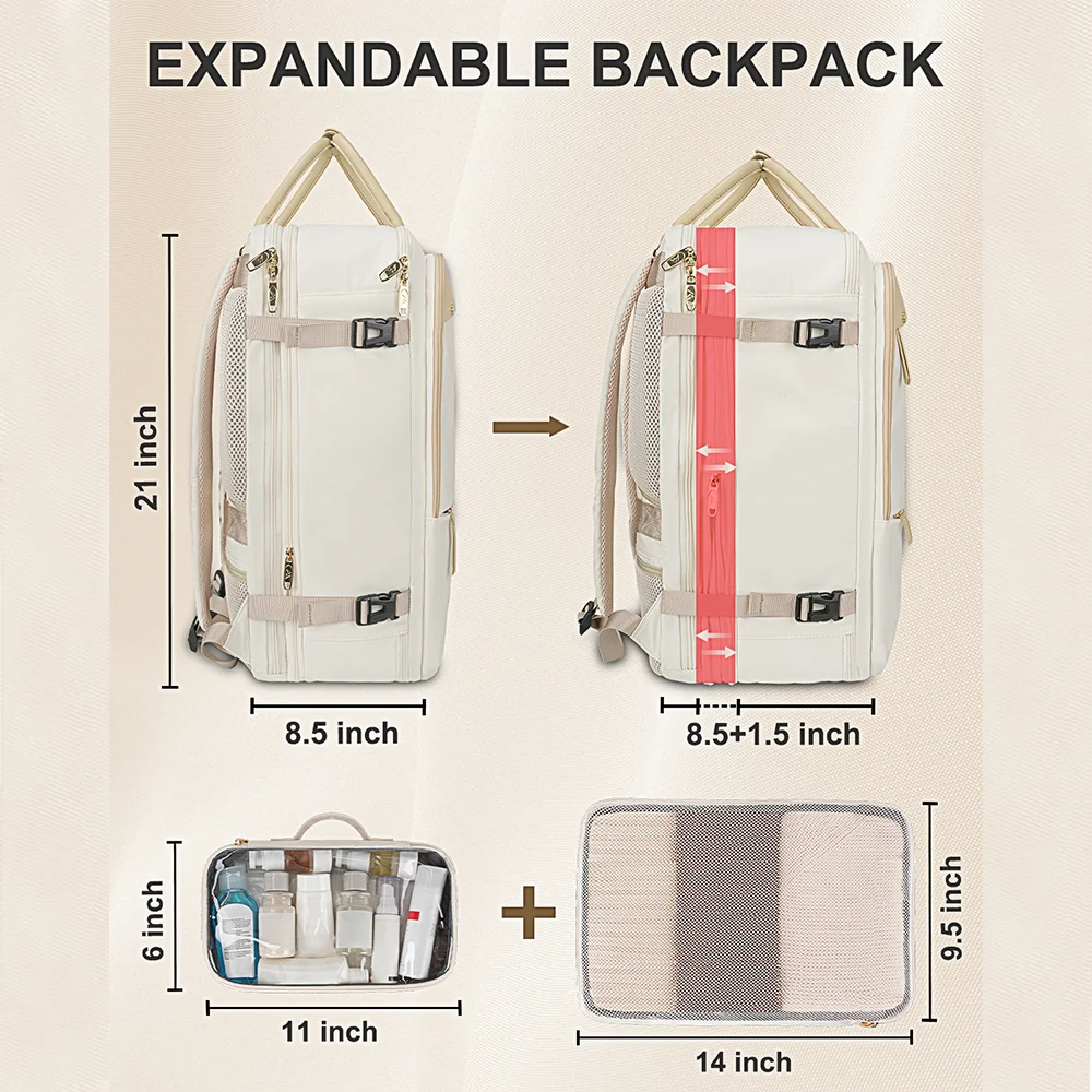 Extra Large 52L TSA Travel Laptop Backpack Weekender Bag with Shoes Compartment Custom Logo Flight Approved for Daily Use