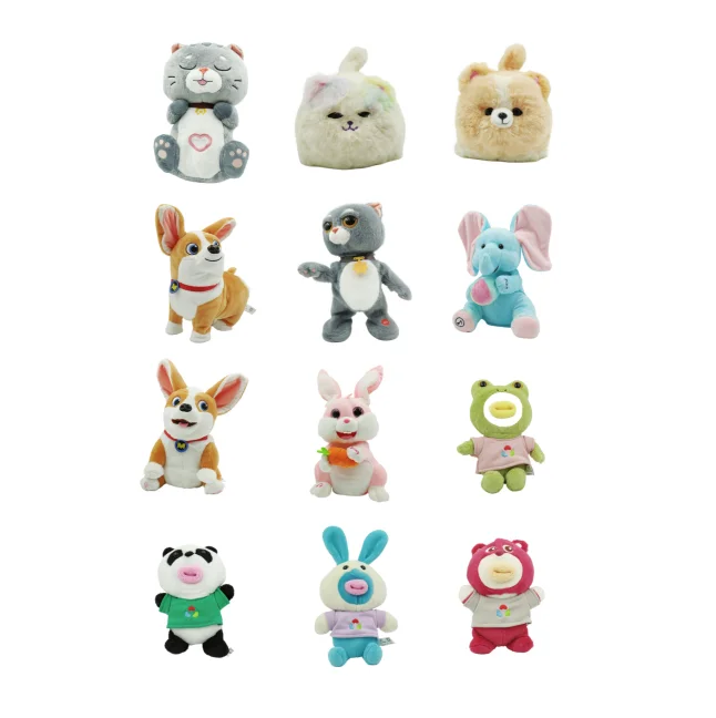 Wholesale wild animals set plushie manufacturer voice recorder Panda talking toys stuff toys electronic plush toys