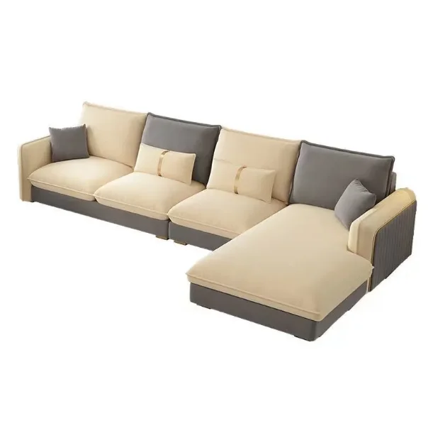 Nordic Modern Home Furniture Fabric Sectional Corner Couch Chaise Longue Combination Bed Living Room Sofa Set Designs