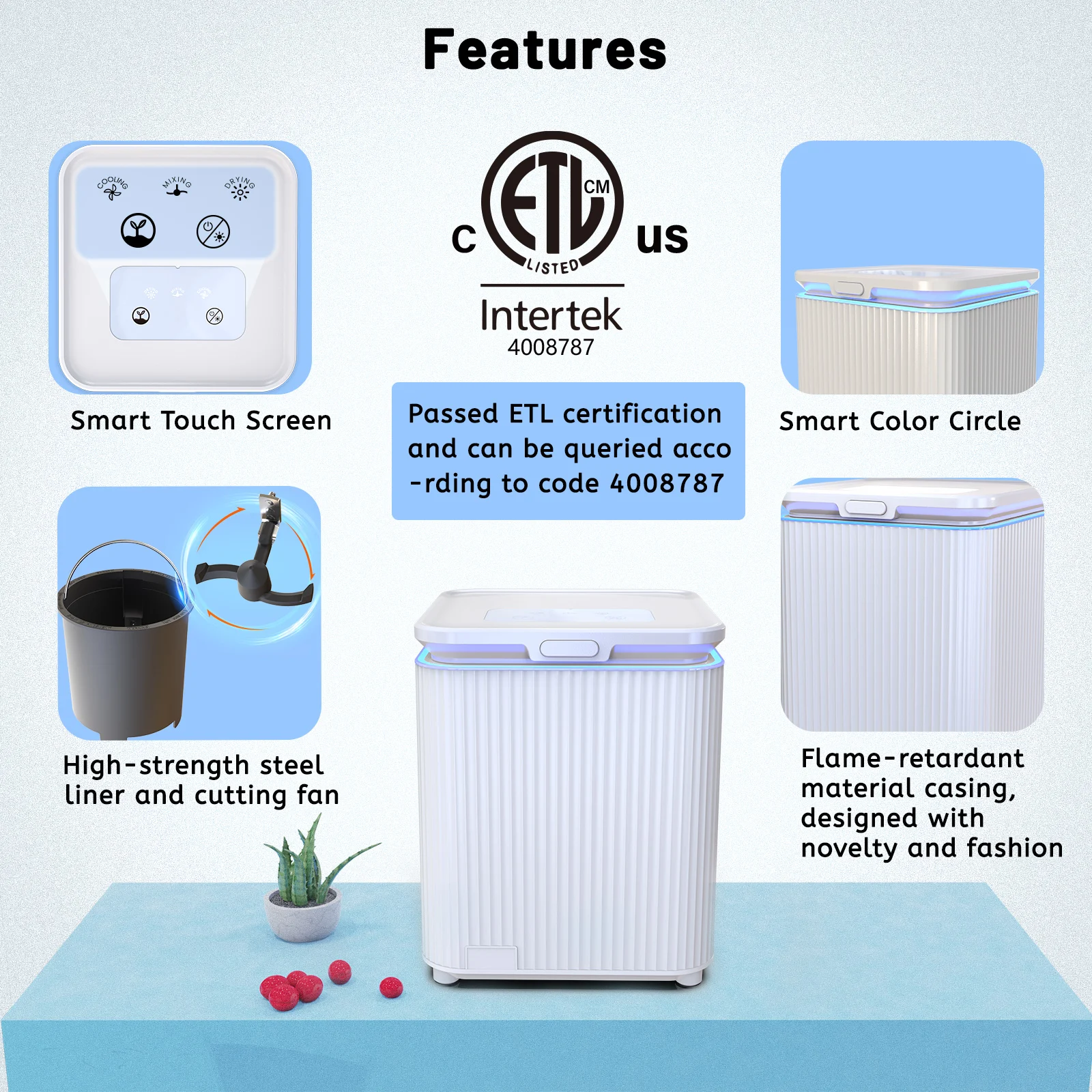 Kingstar CE/ETL 3.5L Smart Electric Kitchen Food Waste Composter