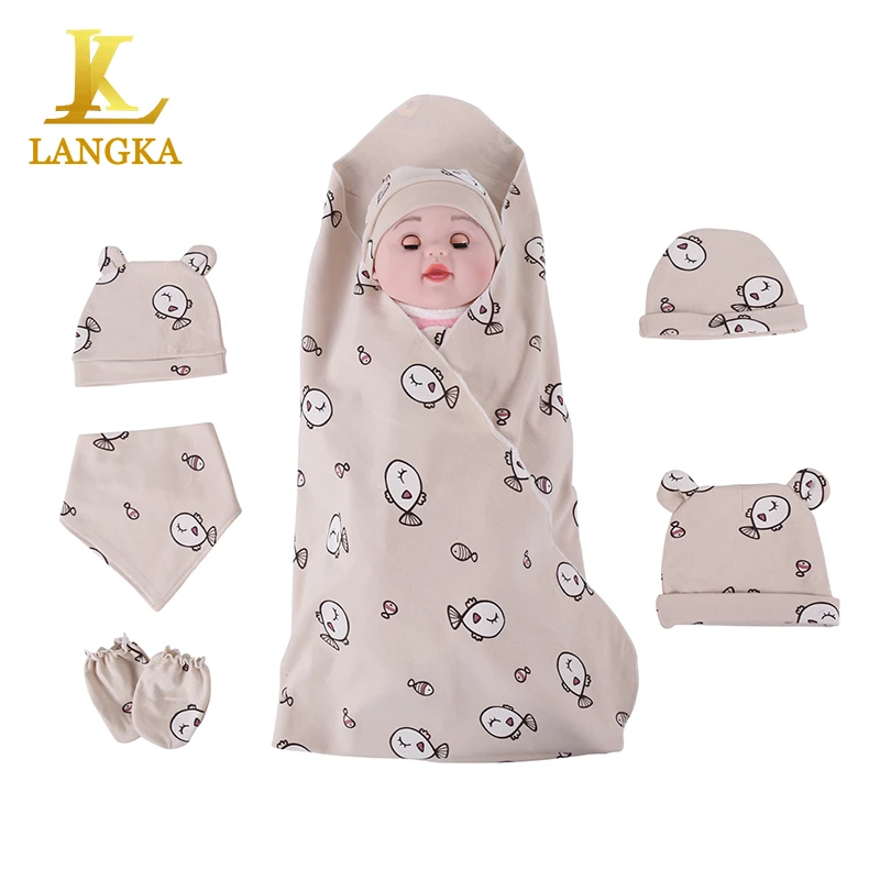 Selling yellow animal printed hat 100% organic beanie cotton baby cap hats for