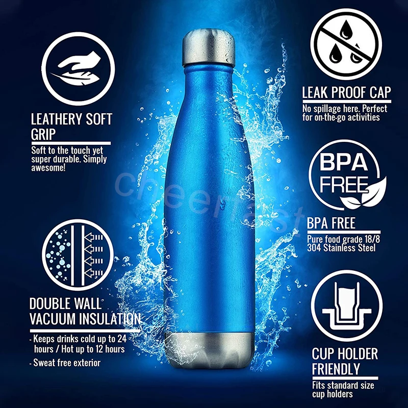 Perfect For Long Journeys And Amazing Destinations Durable Double-Wall Vacuum Insulated Stainless Steel Wine&Water Bottle