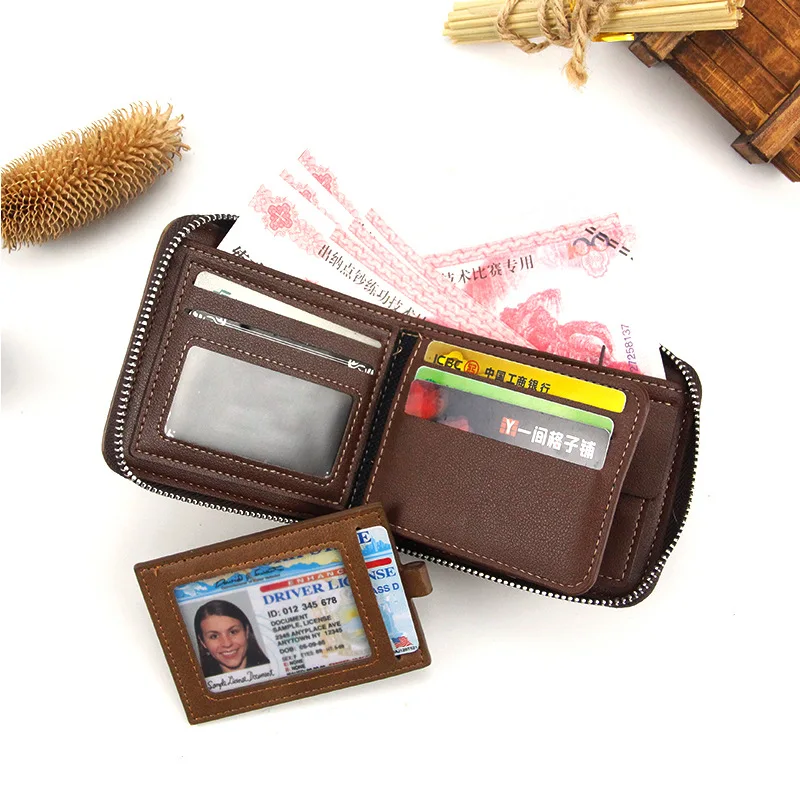 MenBense 2022 New Style Fashion Multiple Models Short Section Zipper Wallets For Men,Gentleman Coin Purses Card Holder Case