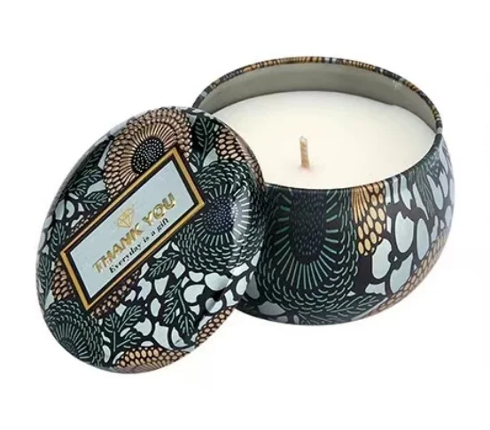 Metal Candle Candy Gift Tin Cans Rose Gold Wholesale 4 Oz 24 Pack Custom Tea Light Candle Tin Travel Tins