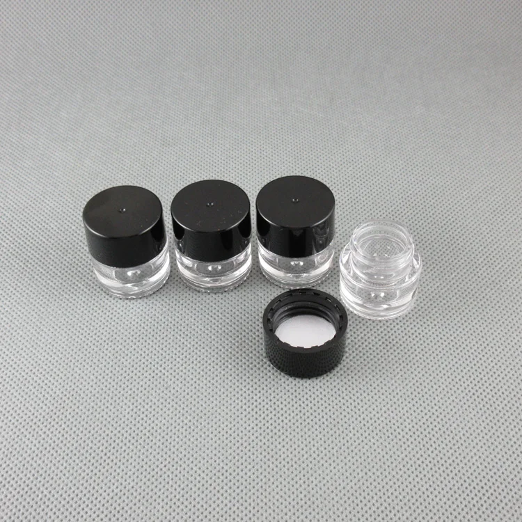Free shipping MOQ 500pcs TM-ES6194  2g tester plastic bottle mini cosmetic tester jar nail art glitter cream jar