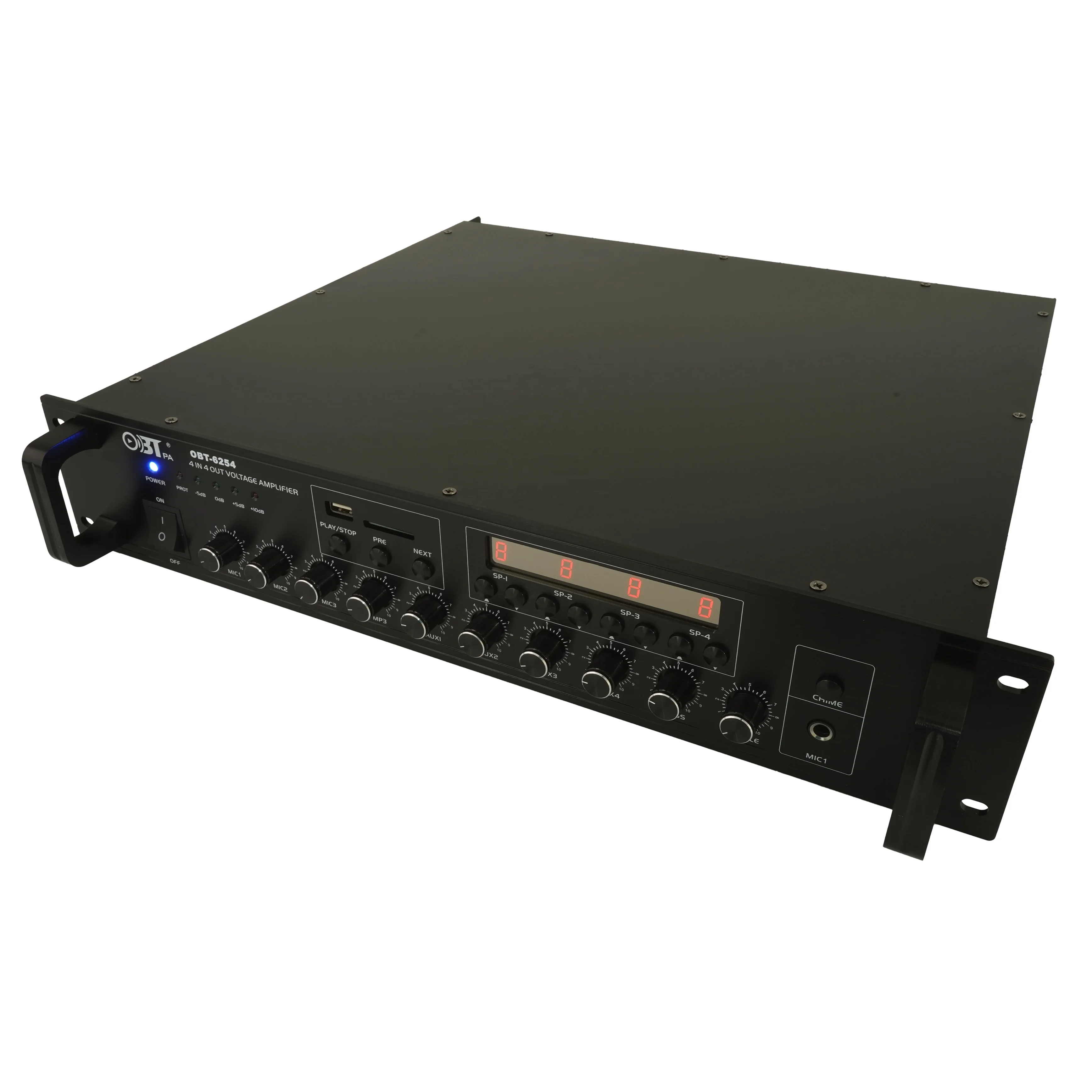 OBT-62545 4 Professional Channel Power Mixer Amplifier With Fm Tuner In Public Address System